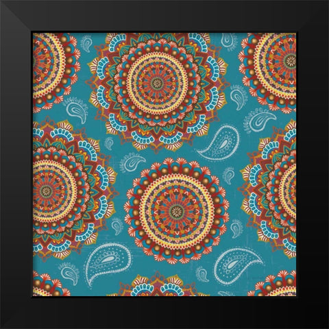 Mandala Dream Pattern IA Black Modern Wood Framed Art Print by Wiens, James