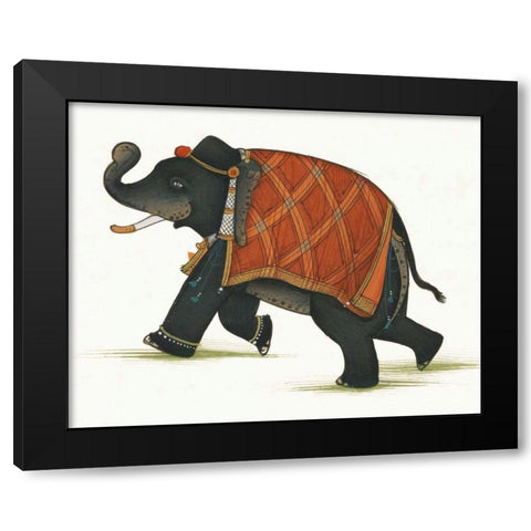 India Elephant II Light Crop Black Modern Wood Framed Art Print with Double Matting by Wild Apple Portfolio