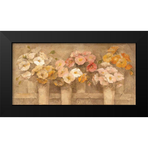 Flower Market Crop Black Modern Wood Framed Art Print by Hristova, Albena