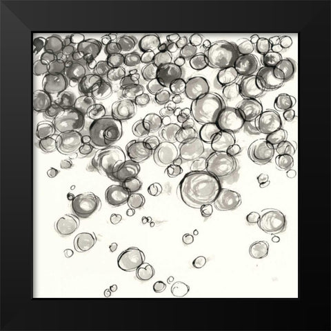 Bubbles IV Black Modern Wood Framed Art Print by Paschke, Chris