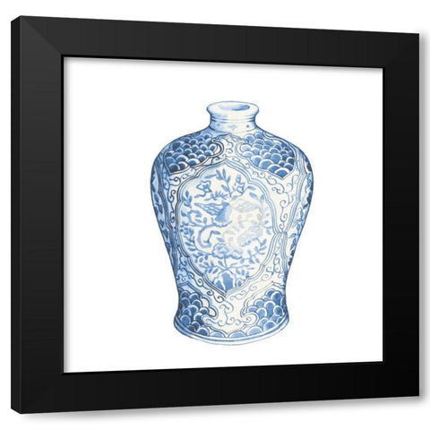 Ginger Jar I on White Black Modern Wood Framed Art Print by Wild Apple Portfolio