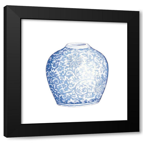 Ginger Jar V on White Black Modern Wood Framed Art Print by Wild Apple Portfolio