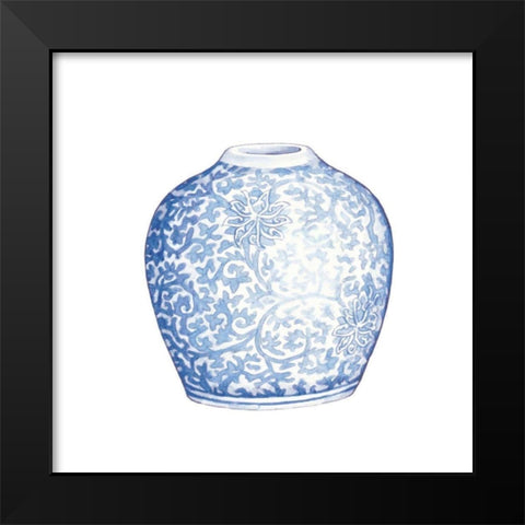 Ginger Jar V on White Black Modern Wood Framed Art Print by Wild Apple Portfolio