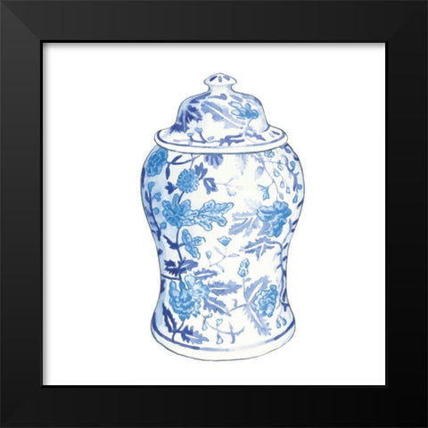 Ginger Jar VI on White Black Modern Wood Framed Art Print by Wild Apple Portfolio