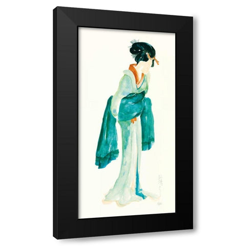 Geisha II Bright Crop Black Modern Wood Framed Art Print with Double Matting by Paschke, Chris