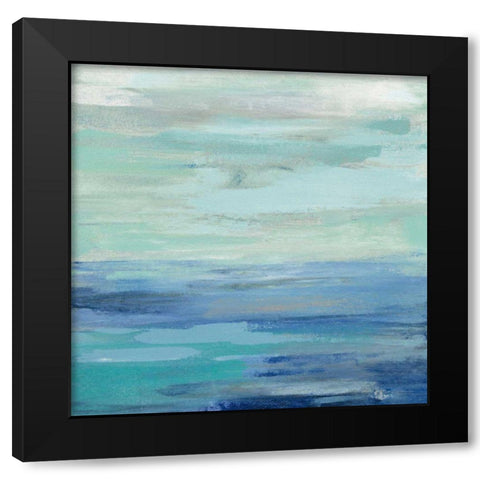 Sunset Beach II no Orange Black Modern Wood Framed Art Print with Double Matting by Vassileva, Silvia