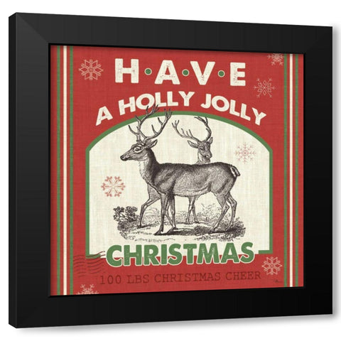 Farmhouse Holiday IV Color Black Modern Wood Framed Art Print by Pela Studio