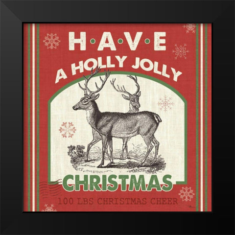 Farmhouse Holiday IV Color Black Modern Wood Framed Art Print by Pela Studio