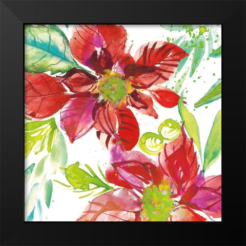 Poinsettia Pretty I Black Modern Wood Framed Art Print by Rice, Kristy