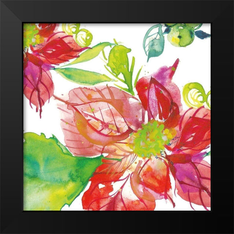 Poinsettia Pretty III Black Modern Wood Framed Art Print by Rice, Kristy