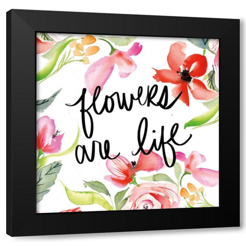 Bloom to Remember II Black Modern Wood Framed Art Print by Rice, Kristy
