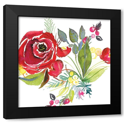 Scarlett O Christmas V Black Modern Wood Framed Art Print by Rice, Kristy