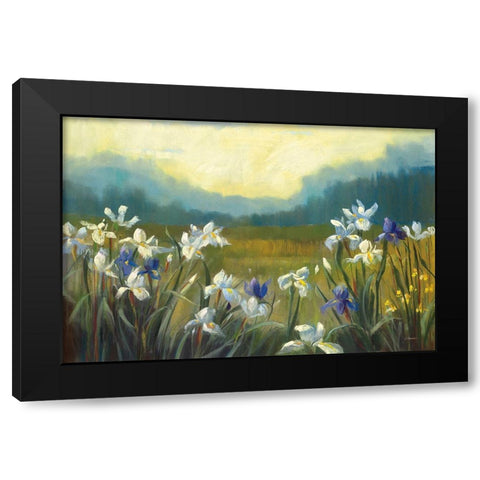 Wild Iris Black Modern Wood Framed Art Print by Rowan, Carol
