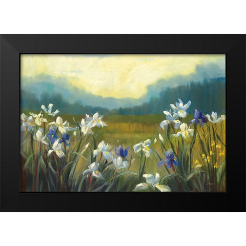 Wild Iris Black Modern Wood Framed Art Print by Rowan, Carol