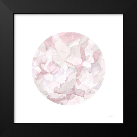 Leafy Abstract Circle II Blush Gray Black Modern Wood Framed Art Print by Nai, Danhui