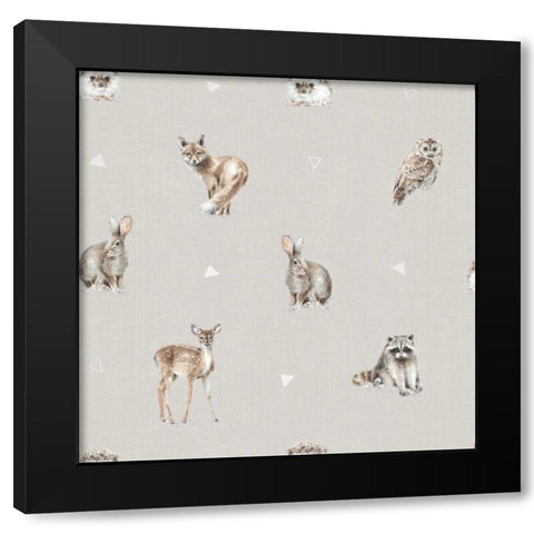 Forest Friends Step 01D Black Modern Wood Framed Art Print with Double Matting by Audit, Lisa