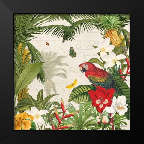 Parrot Paradise III Black Modern Wood Framed Art Print by Pertiet, Katie