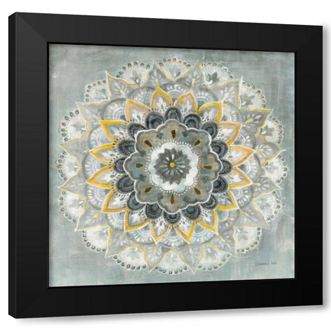 Sunburst Black Modern Wood Framed Art Print with Double Matting by Nai, Danhui