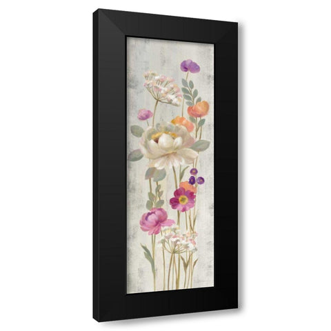 Retro Floral II Black Modern Wood Framed Art Print with Double Matting by Vassileva, Silvia
