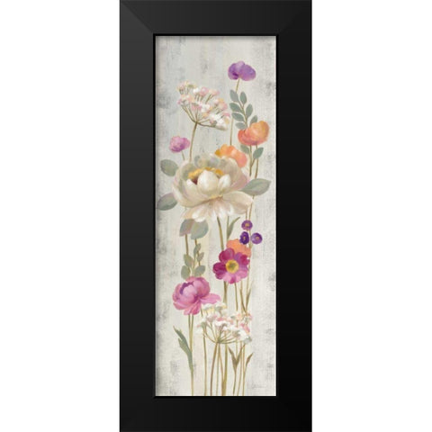 Retro Floral II Black Modern Wood Framed Art Print by Vassileva, Silvia
