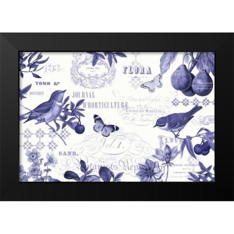 Botanical Blue I Black Modern Wood Framed Art Print by Pertiet, Katie