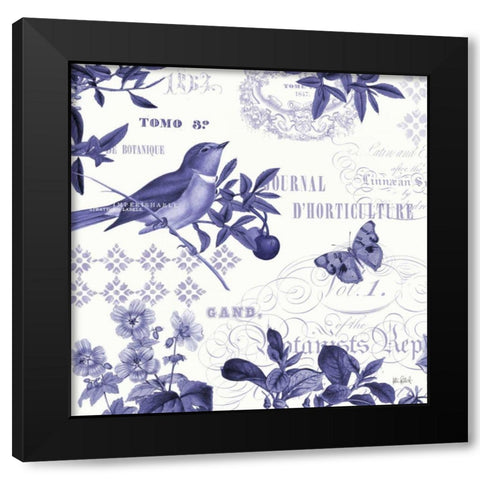 Botanical Blue II Black Modern Wood Framed Art Print with Double Matting by Pertiet, Katie