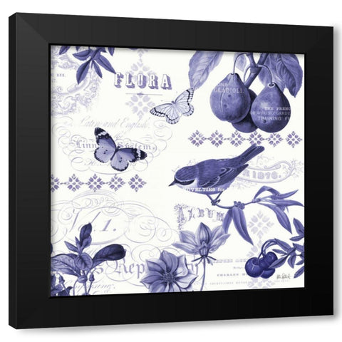 Botanical Blue III Black Modern Wood Framed Art Print with Double Matting by Pertiet, Katie