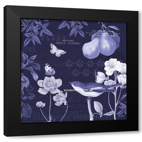 Botanical Blue VI Black Modern Wood Framed Art Print by Pertiet, Katie