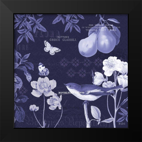 Botanical Blue VI Black Modern Wood Framed Art Print by Pertiet, Katie