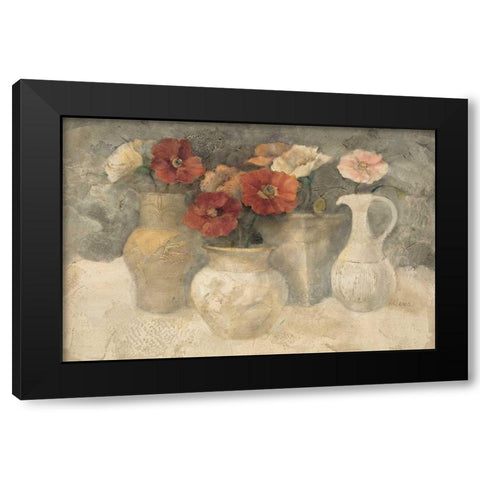 Poppies in White Black Modern Wood Framed Art Print by Hristova, Albena