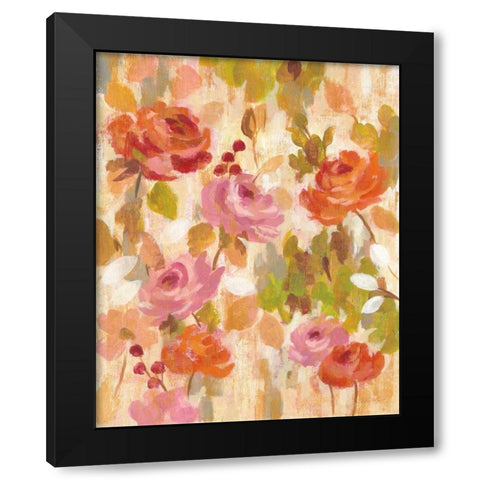 Pink and Orange Brocade I Black Modern Wood Framed Art Print with Double Matting by Vassileva, Silvia