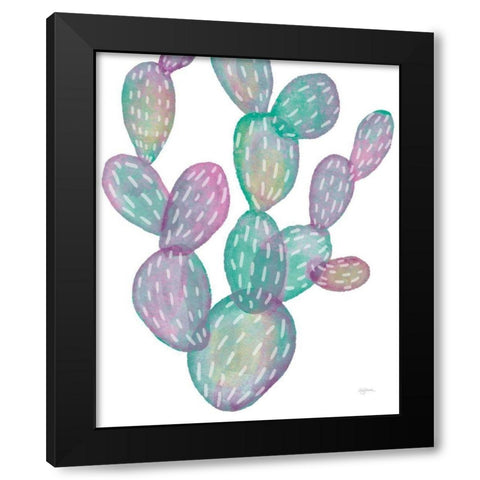 Lovely Llamas Cactus Black Modern Wood Framed Art Print with Double Matting by Urban, Mary