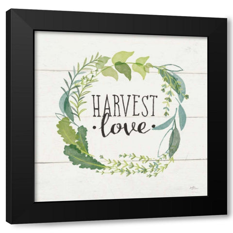 Fine Herbs III Foliage and Shiplap Black Modern Wood Framed Art Print with Double Matting by Penner, Janelle