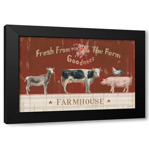 Farm Patchwork II Black Modern Wood Framed Art Print by Nai, Danhui