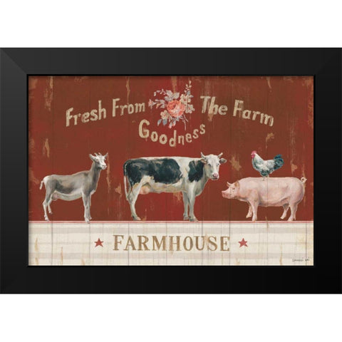 Farm Patchwork II Black Modern Wood Framed Art Print by Nai, Danhui