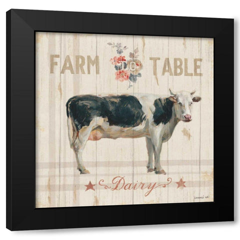 Farm Patchwork V Black Modern Wood Framed Art Print with Double Matting by Nai, Danhui