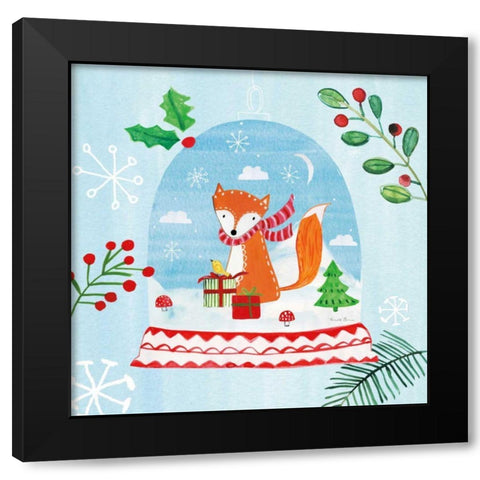 Snow Globe Animals III Black Modern Wood Framed Art Print with Double Matting by Zaman, Farida