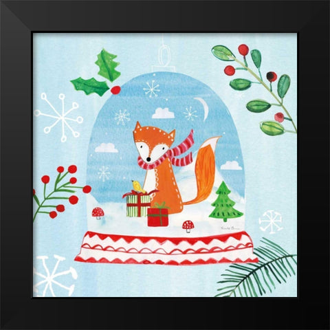 Snow Globe Animals III Black Modern Wood Framed Art Print by Zaman, Farida