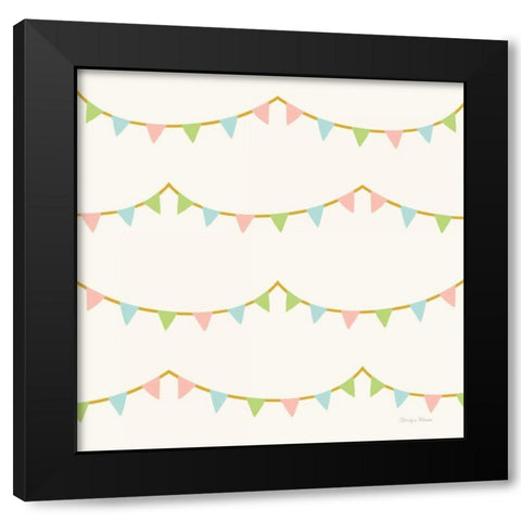 Little Circus Pastel Pattern IV Black Modern Wood Framed Art Print with Double Matting by Hilsaca, Cleonique