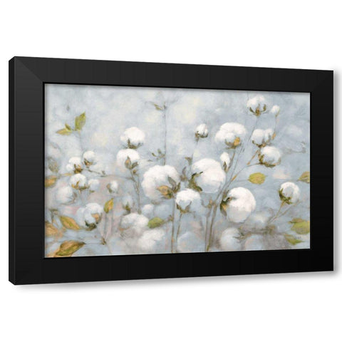 Cotton Field Blue Gray Black Modern Wood Framed Art Print with Double Matting by Purinton, Julia