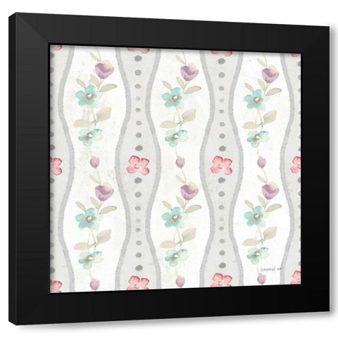 June Blooms Pattern V Black Modern Wood Framed Art Print with Double Matting by Nai, Danhui
