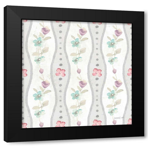 June Blooms Pattern V Black Modern Wood Framed Art Print by Nai, Danhui