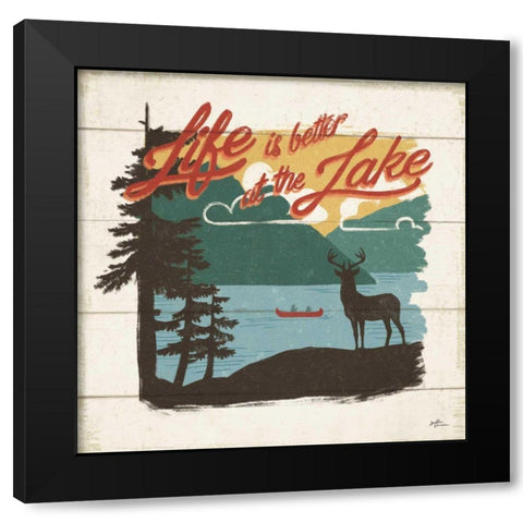 Vintage Lake IV Black Modern Wood Framed Art Print with Double Matting by Penner, Janelle