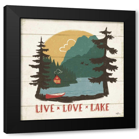 Vintage Lake VII Black Modern Wood Framed Art Print with Double Matting by Penner, Janelle