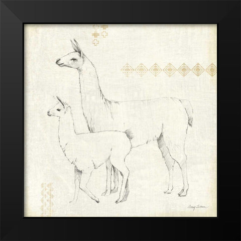 Llama Land X Black Modern Wood Framed Art Print by Tillmon, Avery