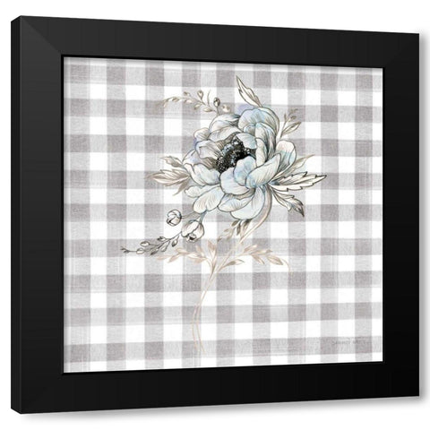 Sketchbook Garden VIII Checker Black Modern Wood Framed Art Print with Double Matting by Nai, Danhui