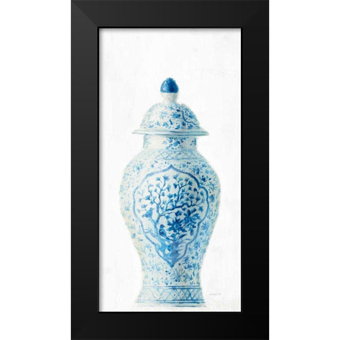 Ginger Jar I on White Crop Black Modern Wood Framed Art Print by Nai, Danhui