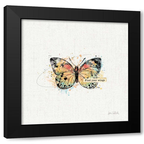 Thoughtful Butterflies II Black Modern Wood Framed Art Print with Double Matting by Pertiet, Katie