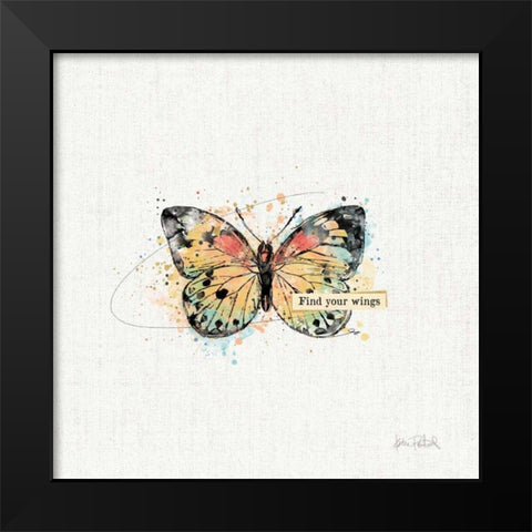 Thoughtful Butterflies II Black Modern Wood Framed Art Print by Pertiet, Katie