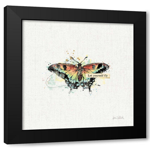 Thoughtful Butterflies IV Black Modern Wood Framed Art Print by Pertiet, Katie